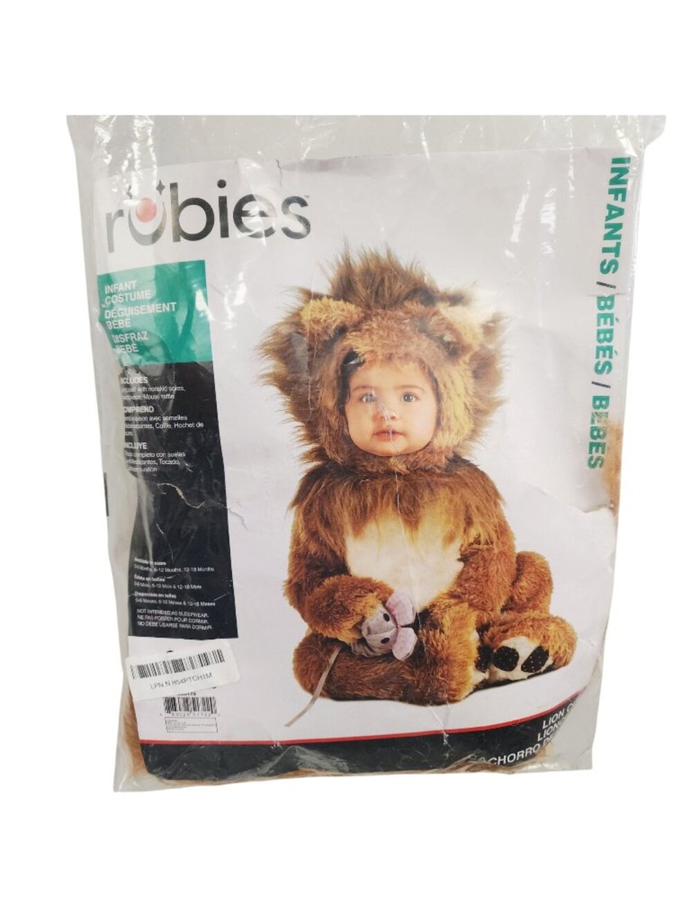 Lion Cub Infant Costume 0-6 Months Rubies Includes Jumpsuit Non-Skid Soles